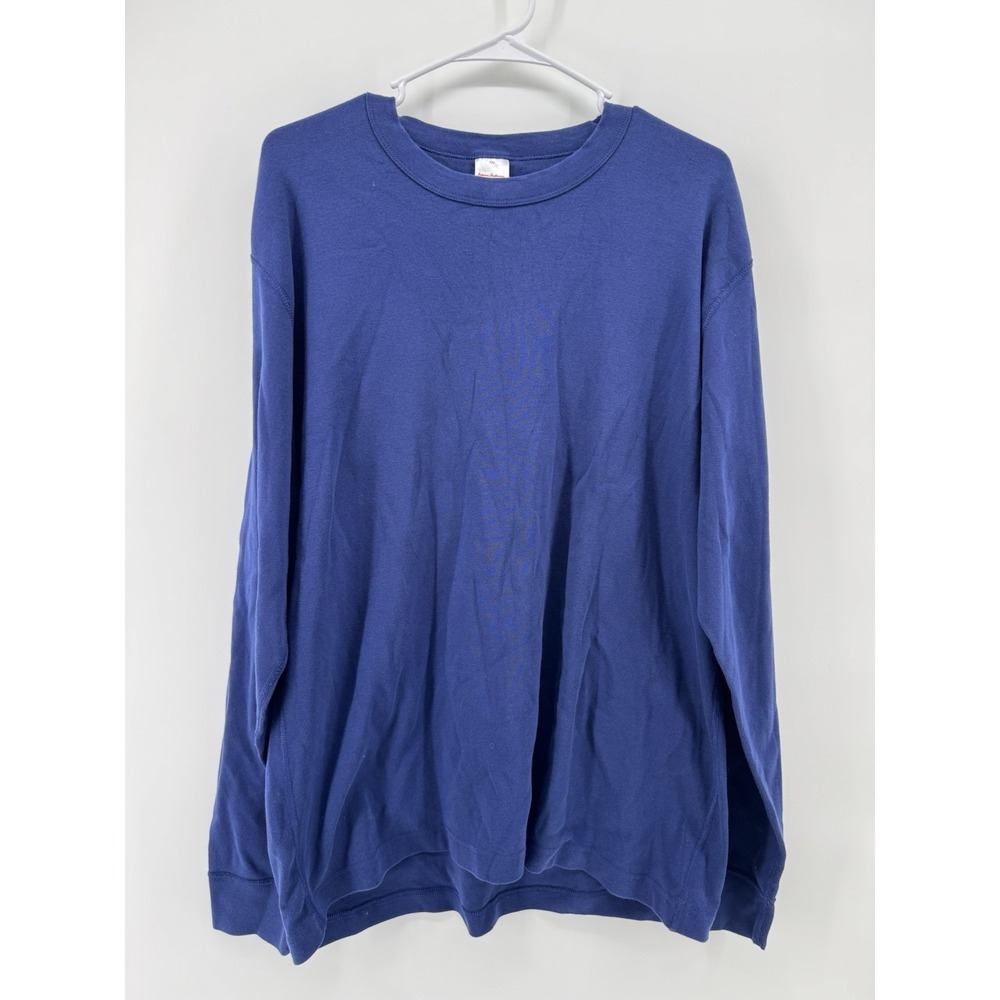 Hanna Andersson Women's XXL Long Sleeve Navy Blue Crew Shirt Organic Cotton